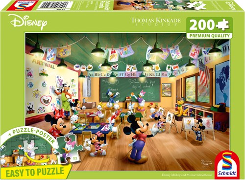Schmidt Disney Puzzle Mickey und Minnie Schulhaus 200 Teile Cartoon-2