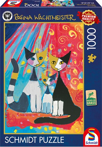 Schmidt Puzzle Katzenfamilie Rosina Wachtmeister 1000 Teile Erwachsene-2