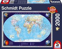 Schmidt puzzle carte du monde - 2000 pièces - puzzle adultes-2