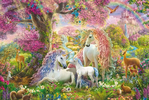 Schmidt Puzzle Einhorn Familie Blumenwald 150 Teile Fantasie Kinder