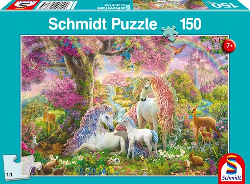 Schmidt Puzzle Einhorn Familie Blumenwald 150 Teile Fantasie Kinder-2