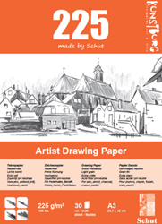 Schut papier à dessin A3 225 g 30 feuilles - bloc de croquis pour enfants