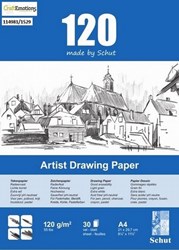 Schut papier à dessin A4 120 g 30 feuilles - bloc de croquis pour enfants