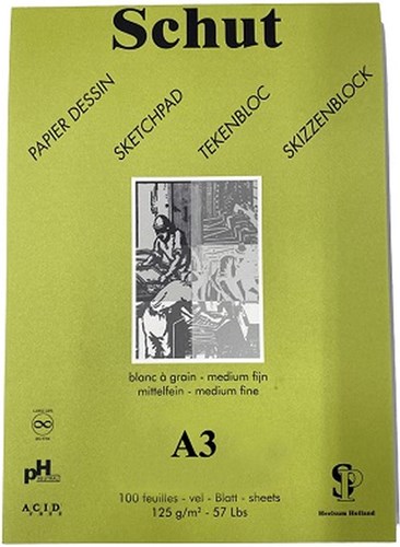 Schut papier Schut Dessin Groen Tekenblok A3 125gr 100 vel