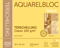 Schut papier Schut Terschelling Aquarelpapier 18x24 cm 200gr 20 vel