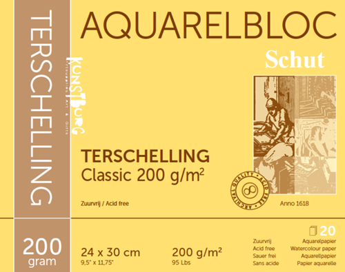 Schut papier Schut Terschelling Aquarelpapier 24x30 cm 200gr 20 vel