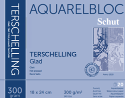 Schut papier aquarelle bloc dessin lisse 18x24 cm 300g 20 feuilles blanc