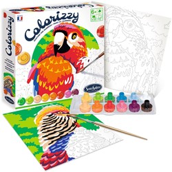 Sentosphère peinture par numéros oiseaux - coffret créatif pour enfants