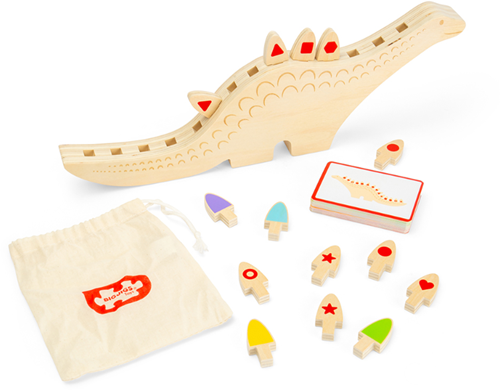 BigJigs Holz Lernspiel Dinosaurier - Montessori Spielzeug Kinder