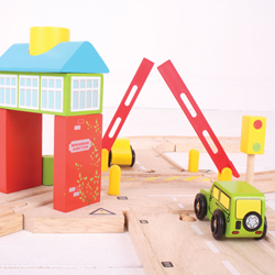 Bigjigs Schienen Holzsignalhaus - 3-teilig
