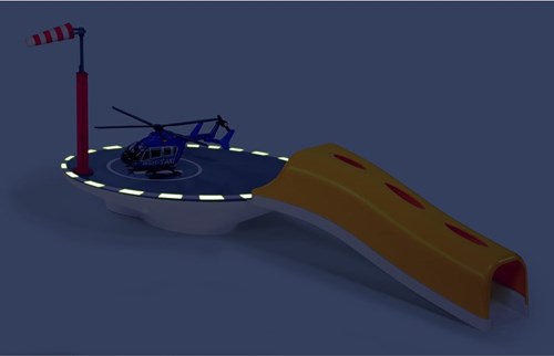 Siku plateforme d’atterrissage hélicoptère jouet - Héliport avec hélicoptère 1:87-3