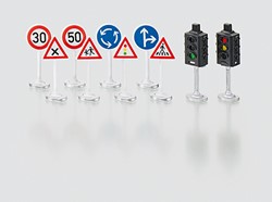 SIKU 5597, Ampeln mit Verkehrsschildern, Kunststoff, Multicolor, Vielseitig einsetzbar