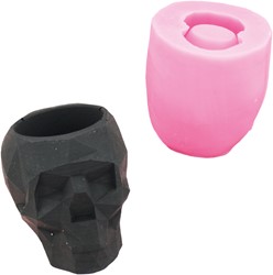 Jesmonite Silikonform 10x7x7,5 cm Geometrischer Totenkopf