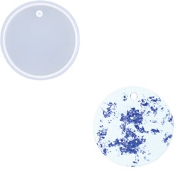 Jesmonite-Silikonform, 6,8 cm, rundes Etikett mit Befestigungsöse
