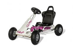 Ferbedo kart AirRunner blanc-violet avec pneus à air pour enfants