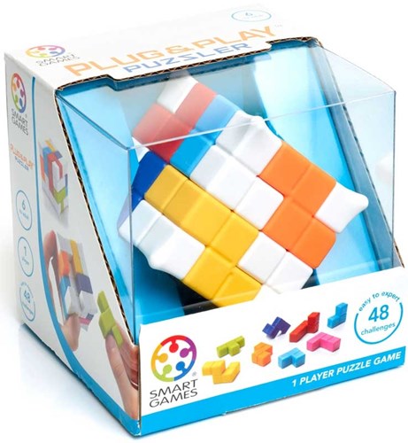 Smart Games Würfel Puzzle Plug & Play Puzzler - 48 Aufgaben - Fidget Spielzeug