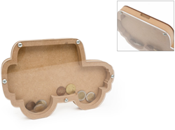Hobbygroep tirelire voiture MDF transparente décorative 25,2x16,5x1,6 cm