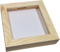 Hobbygroep Spardose Plexiglas Holz Geldbox Natur Weiß 17 cm