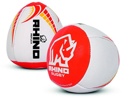 Rhino ballon de rugby d'entraînement Reflex blanc-rouge taille 5 rebond grip