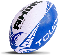 Rhino Rugbyball Touch weiß/blau - langlebiger Gripball für Rugby