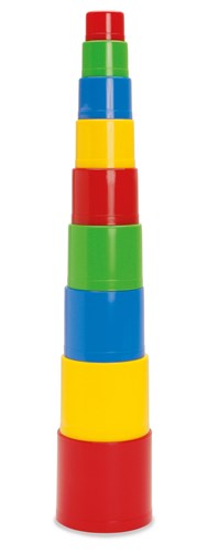 Dantoy Stapelturm Spielzeug - bunte Stapelbecher Set 9-teilig