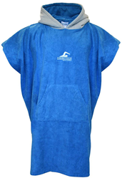 SwimTech poncho microfibre bleu/gris adulte plage & piscine