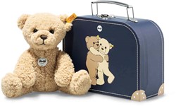 Steiff pluche Ben Teddy bear in suitcase, beige - 21 cm
