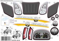 Rolly Toys feuille d'autocollants tracteur jouet New Holland T6010 - décoration