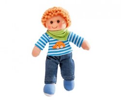 Heless Puppe Nils weiche Stoffpuppe 22 cm blau beige Kuschelpuppe