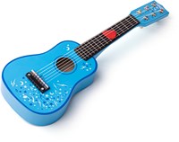 Tidlo guitare en bois bleue - guitare enfant motif étoiles