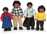 Tidlo poupées famille jouet en bois multiculturel famille noire