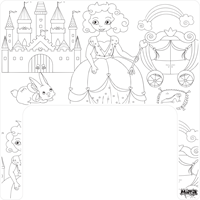 Matta set de table château princesse à colorier - réutilisable pour Ikea Antilop