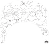 Matta Kids - Dino bos - Herbruikbare Kleur- en Veegplacemat - Past op Tripp Trapp