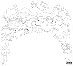 Matta Kids - Dino bos - Herbruikbare Kleur- en Veegplacemat - Past op Tripp Trapp