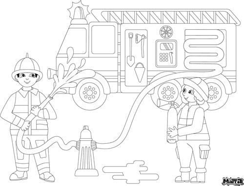 Matta Kids - Brandweer helden - Herbruikbare Kleur- en Veegplacemat