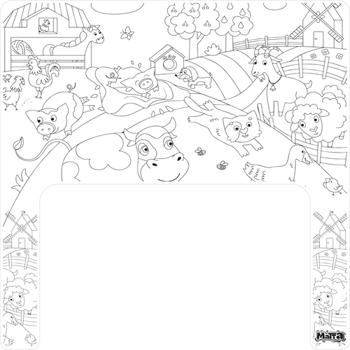 Matta set de coloriage ferme - Tapis effaçable réutilisable pour Ikea Antilop