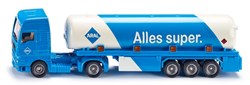 SIKU 1626, Tanksattelzug, Metall/Kunststoff, Blau/Weiß, ARAL-Optik, Spielzeugauto für Kinder, Bereifung aus Gummi