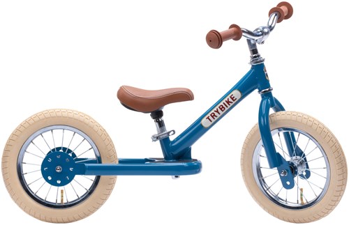 Trybike draisienne Steel vintage bleu - vélo d'équilibre enfant