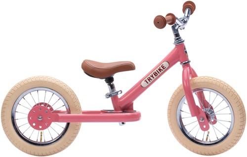 Trybike deux roues en acier rose vintage Planet Happy