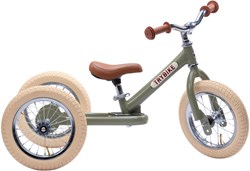 Trybike Laufrad Steel 2-in-1 - vintage grün Laufrad für Kinder