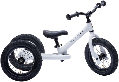 Trybike Laufrad 2 in 1 Steel - weiß - Kinder Laufrad mit Stahlrahmen