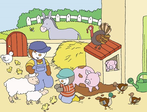 Nathan Puzzle Tchoupi Bauernhof 30 Teile Karton Kinder