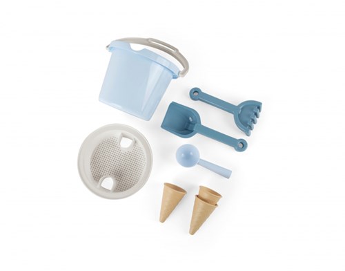 Dantoy jouet de plage seau avec cornets de glace - set bleu