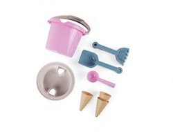 Dantoy jouet de plage rose - set seau avec cornets de glace pour enfants