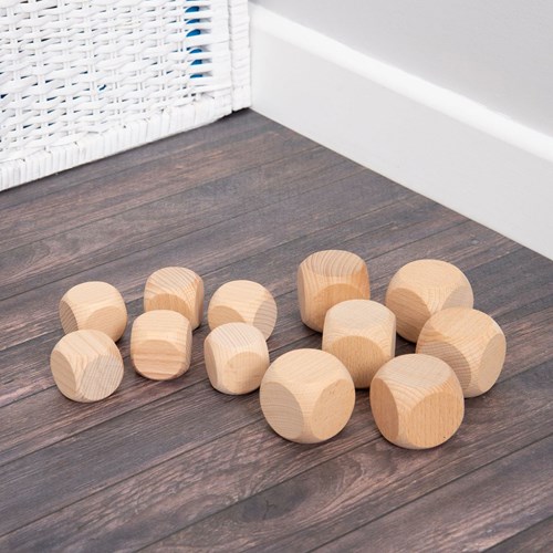 TickiT Holzbausteine Lernspielzeug 40mm naturbelassen-2