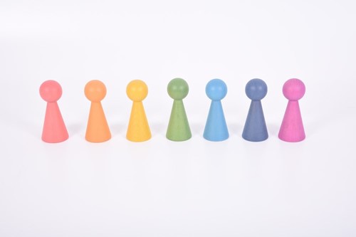 TickiT 73981 - Regenbogen Holzfiguren - 7 Stück