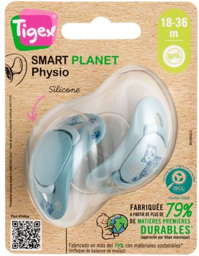 Tigex - Smart Planet - Pacifiers (2) - Sil - 18-36M - Blue-2