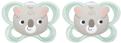 Tigex Schnuller Silikon Baby 6-18 Monate Koala Biber Set 2 Stück