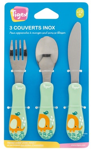 Tigex Besteckset aus Edelstahl für Kinder - bunt und ergonomisch-2