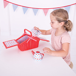 Bigjigs Teeset mit Picknickkorb
